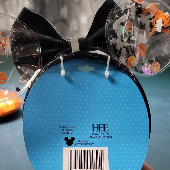 **Disney Sparkling Orange Minnie Ears with Black Bow** - Picture 5 of 6